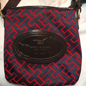 Tommy Hilfiger Navy and Red Crossbody Bag